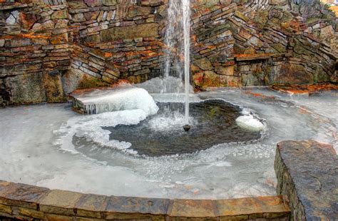 Magic fountain of hot springs